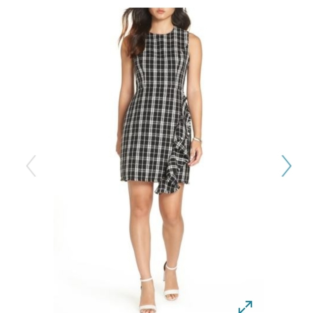 Plaid Petite dress black & white NWT